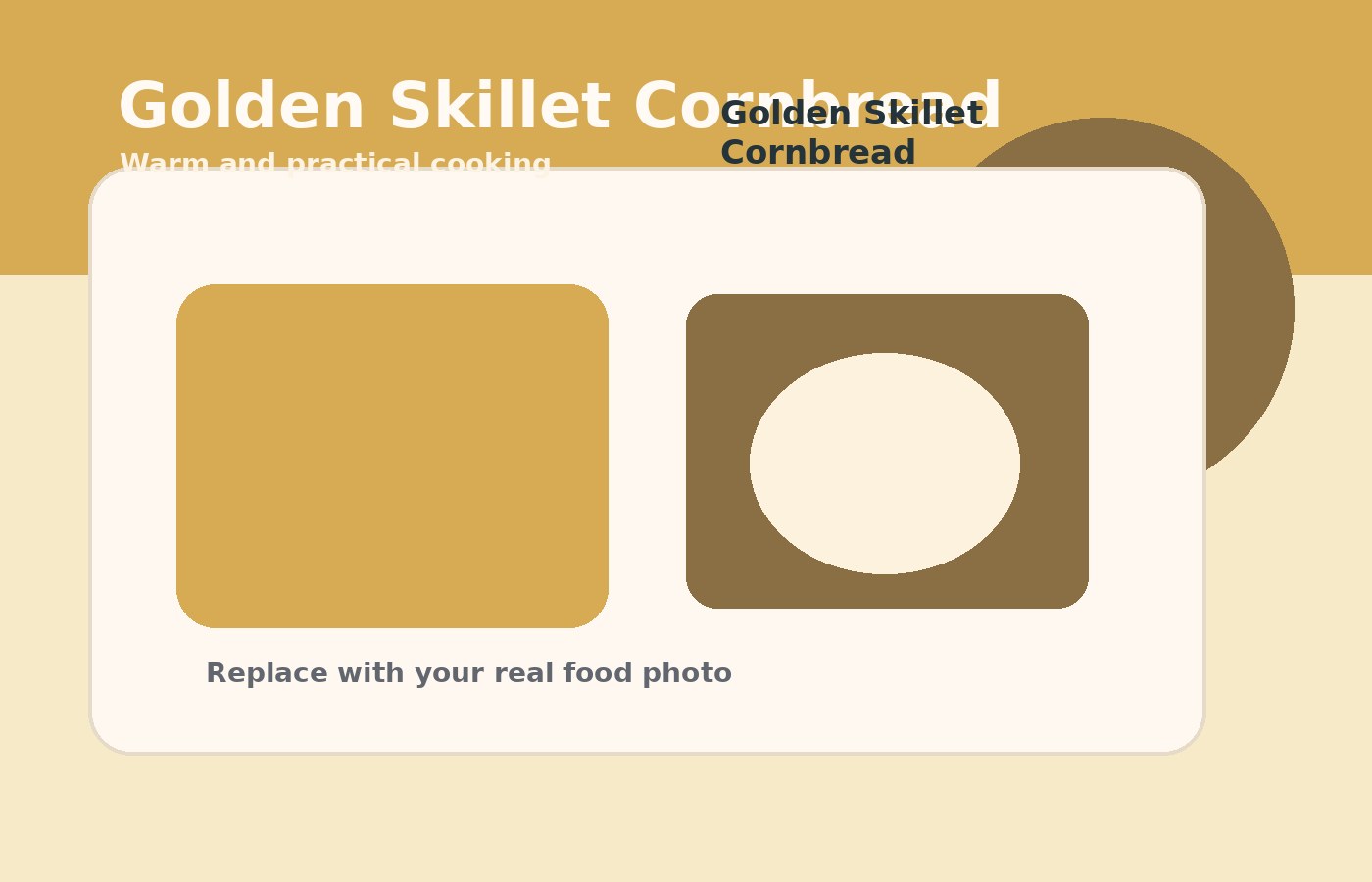 Golden Skillet Cornbread final or process photo